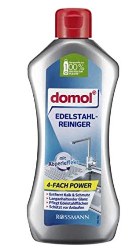 Edelstahl-Reiniger - Entfernt Kalk und Schmutz - Pflegt Edelstahlflächen - Schützt vor Anlaufen - Für einen langanhaltender Glanz - 200 ml