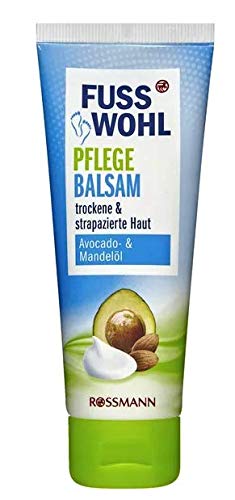 Fusswohl Pflegebalsam - Fußcreme - Fußpflege - Für geschmeidige Füße - Mit Urea, Glycerin und Lactat - Für trockene & strapazierte Haut - 75 ml