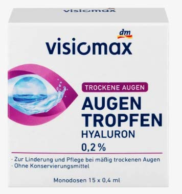 Visiomax Augentropfen mit 0,2% Hyaluron, ohne Konservierungsmittel, 15 St