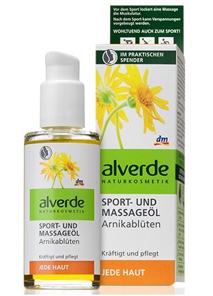 Alverde – Öl für Sport und Massagen – Arnika-Blüten, 100 ml