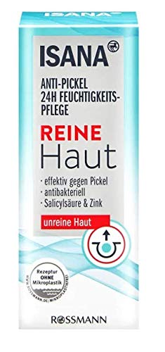 Reine Haut Anti-Pickel 24h Feuchtigkeitspflege - Effektiv gegen Pickel - Antibakteriell - Salicylsäure & Zink - Für unreine Haut - 50 ml
