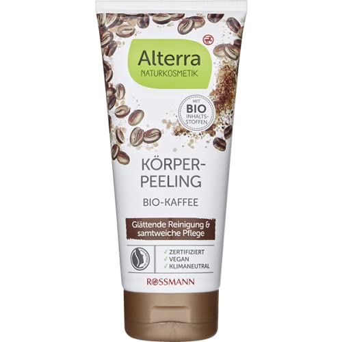Alterra Body-Peeling Bio-Kaffee 200 ml mit sinnlichem Kaffee-Duft, glättende Reinigung & samtweiche Pflege, zertifizierte Naturkosmetik, vegan