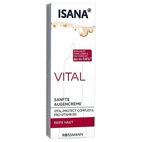 ISANA Vital sanfte Augencreme 15 ml für reife Haut, Vital-Protect-Complex & Pro-Vitamin B5, reduziert feine Linien & Fältchen um bis zu 14%