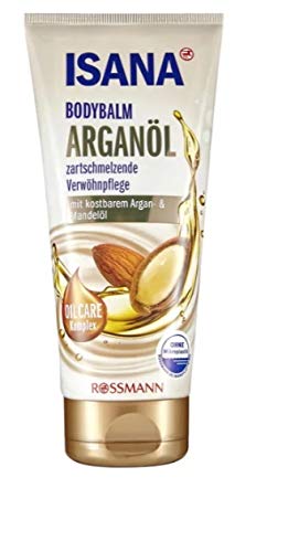 ISANA Bodybalm Arganöl - zartschmelzende Verwöhnpflege - mit kostbaren Argan- & Mandeöl - 200 mL