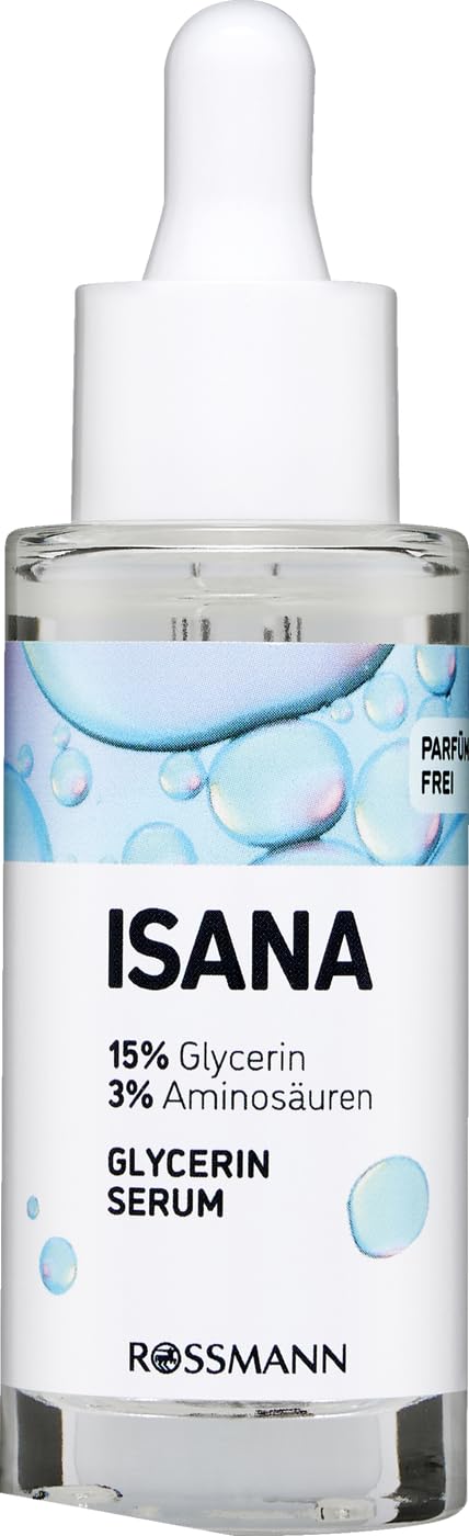 ISANA Glycerin Serum, 30 ml Flasche - Regenerierent und Feuchtigkeitsspendent - Ideal für trockene Haut