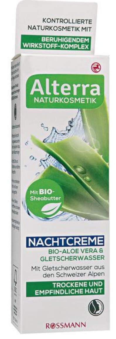 Alterra Nachtcreme Bio-Aloe Vera, für trockene und empfindliche Haut, 50 ml