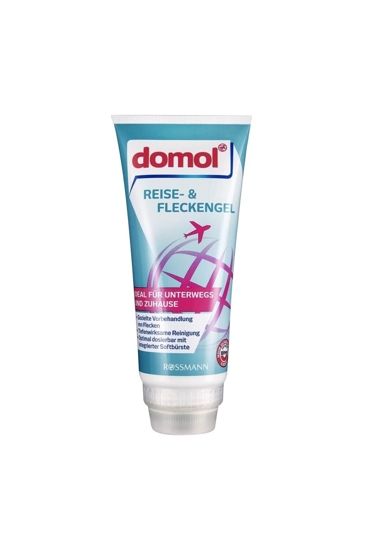 Fleckenstift - Reise- & Fleckengel - Gezielte Vorbehandlung von Flecken für unterwegs und zuhause - optimal dosierbar mit integrierter Softbürste - 200 ml