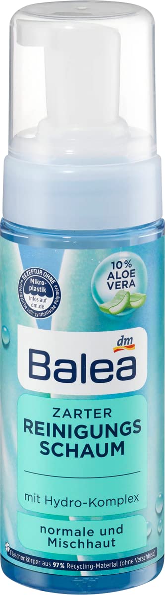 Maigas tīrīšanas putas ar 10% alvejas un hidro kompleksu | Rūpīgai un maigai tīrīšanai | Normālai un kombinētai ādai | 150 ml