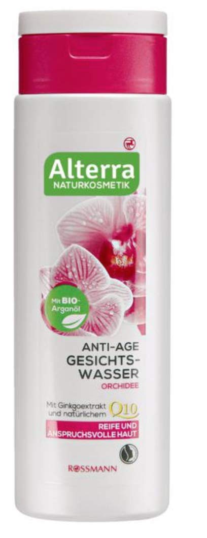 Anti-Age-Gesichtswasser Orchidee - für reife & anspruchsvolle Haut, mit Bio-Arganöl, Ginkgoextrakt & natürlichem Q10, zertifizierte Naturkosmetik, vegan - 150 ml