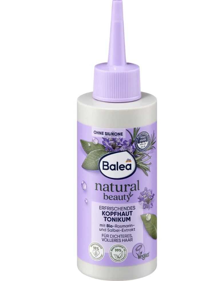 Natural Beauty Erfrischendes Kopfhaut Tonikum, Balea, mit Bio-Rosmarin und Salbei-Extrakt, für dichteres Haar