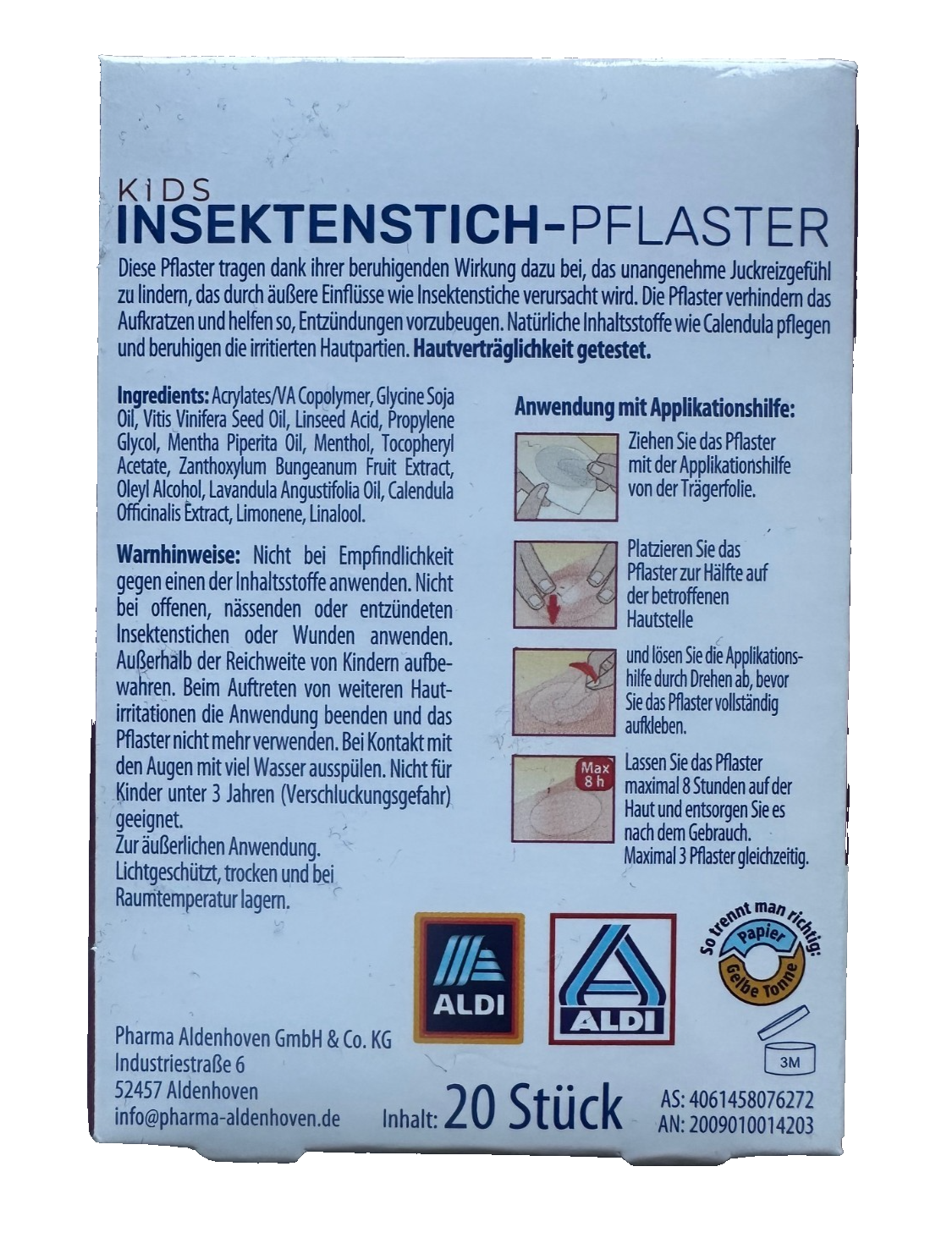 VITALIS Insektenstich-Pflaster Kids, 1x20 Stück, neu&ovp