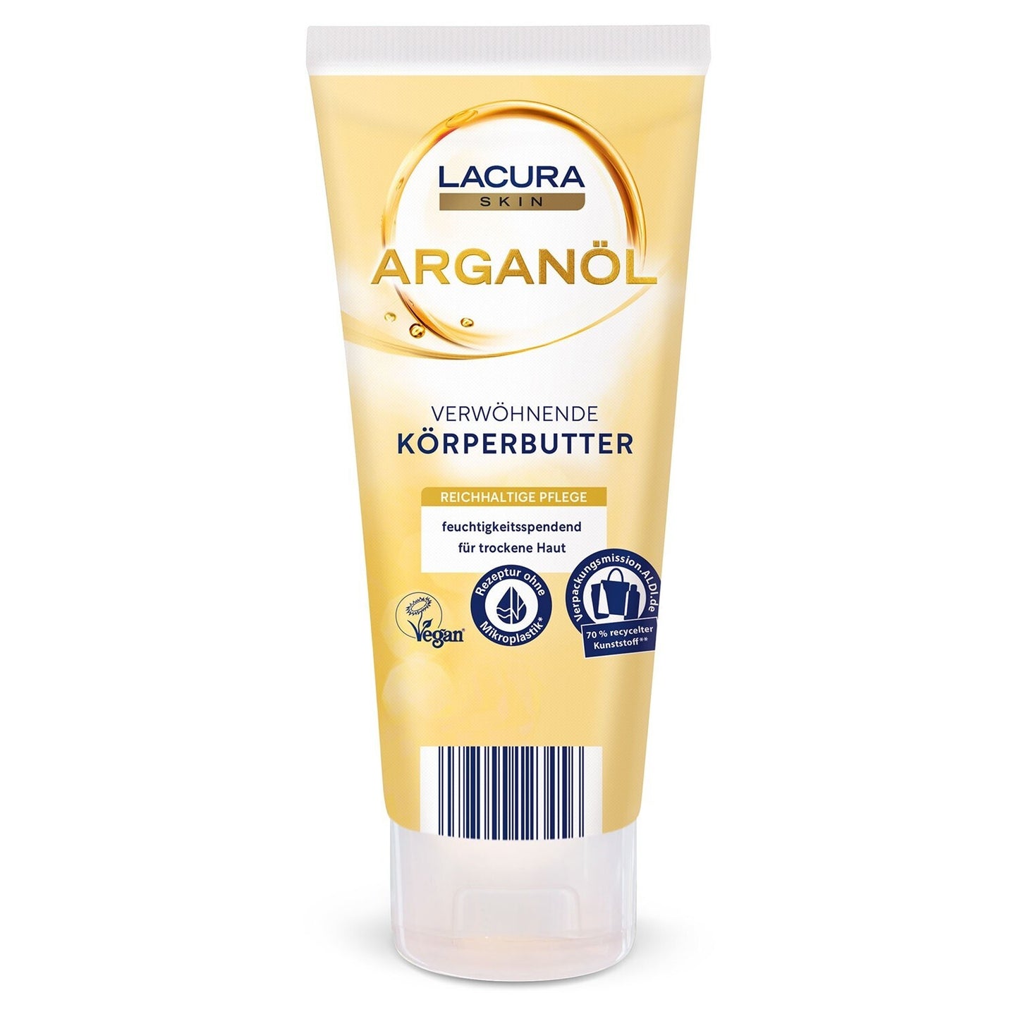 Lacura Skin Arganöl, verwöhnende Körperbutter, feuchtigkeitsspendend Vegan,200ml