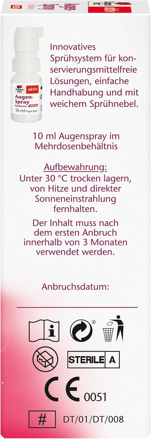 DOPPELHERZ Augen-Spray Hyaluron Fresh, 1x10ml, neu&ovp