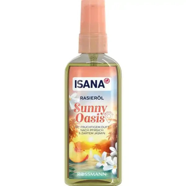 ISANA Rasieröl Sunny Oasis, fruchtiger Duft nach Pfirsich & Jasmin, 100 ml, neu