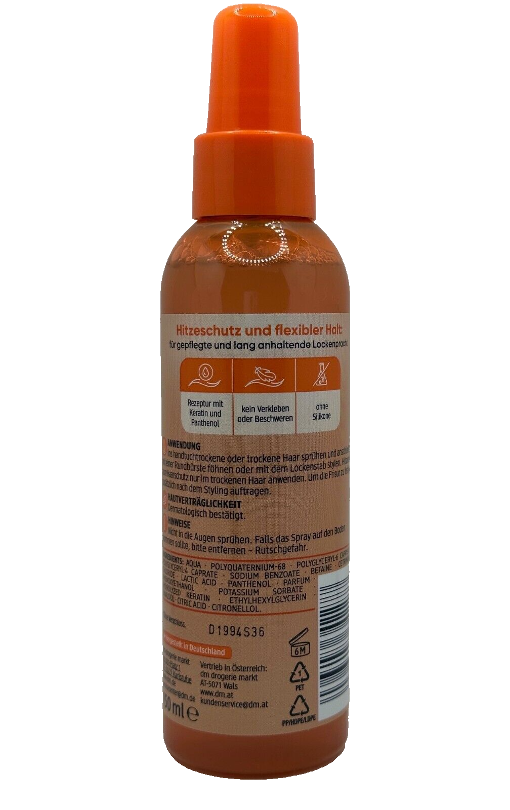 Balea 2in1, Hitzeschutz-, Locken- & Stylingspray, 150ml, Neu