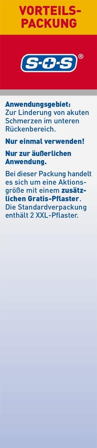SOS Wärme-Pflaster INTENSE, XXL Wärmepflaster für Rückenschmen,1x3 Stk., neu&ovp