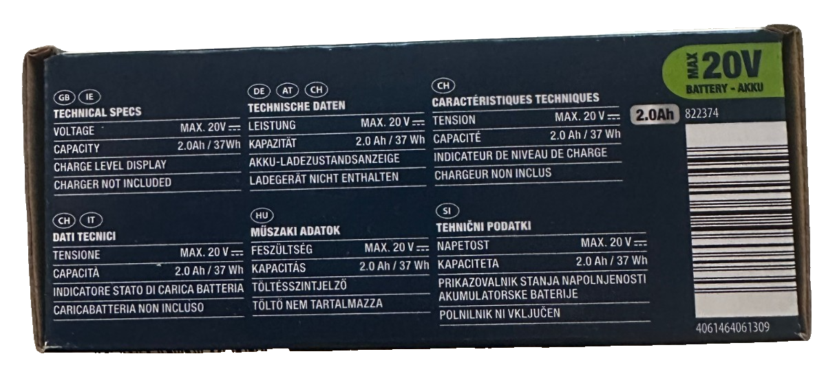 ACTIV ENERGY Akku 20 V, 2 Ah Li-Ion, Kompatibel zu FERREX Geräte, neu&ovp