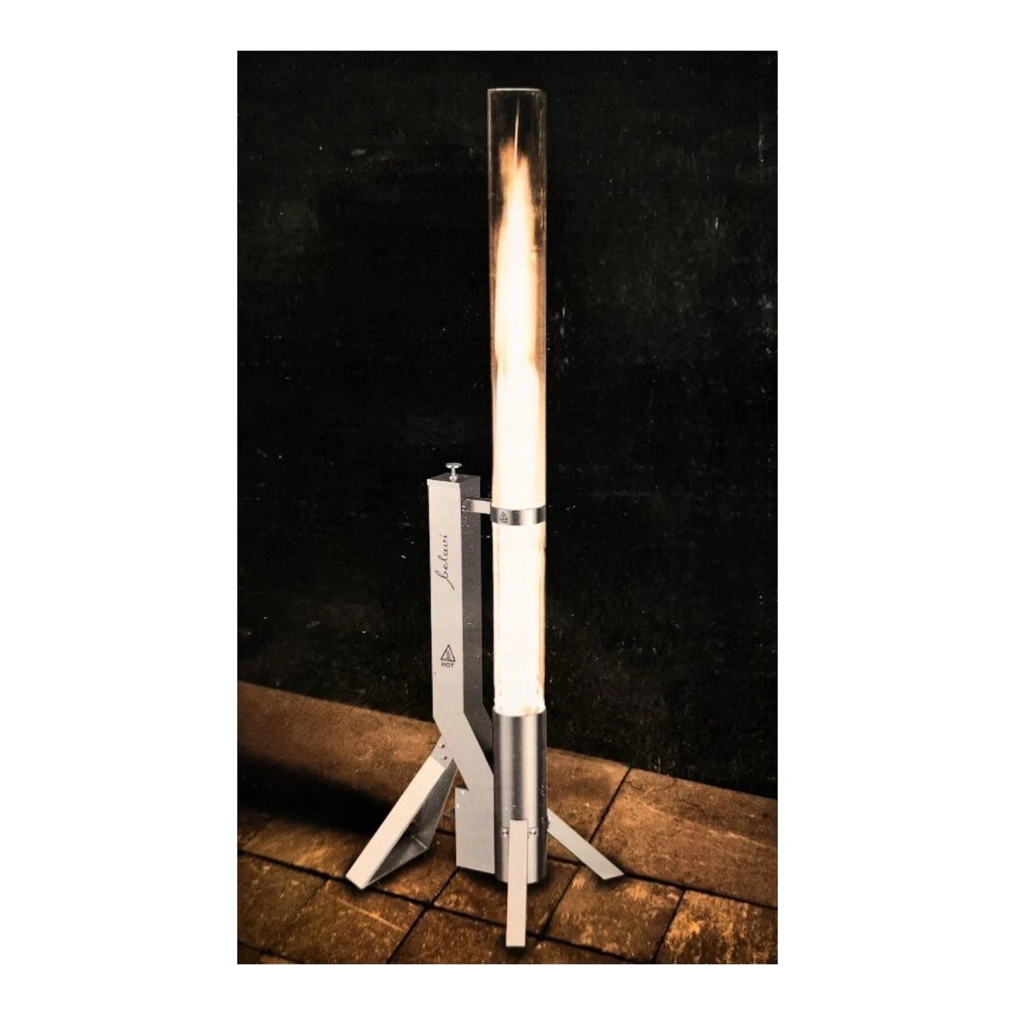 Belavi Ambiente Feuerrohr Feuersäule, Edelstahl, Sicherheitsglas, neu&ovp