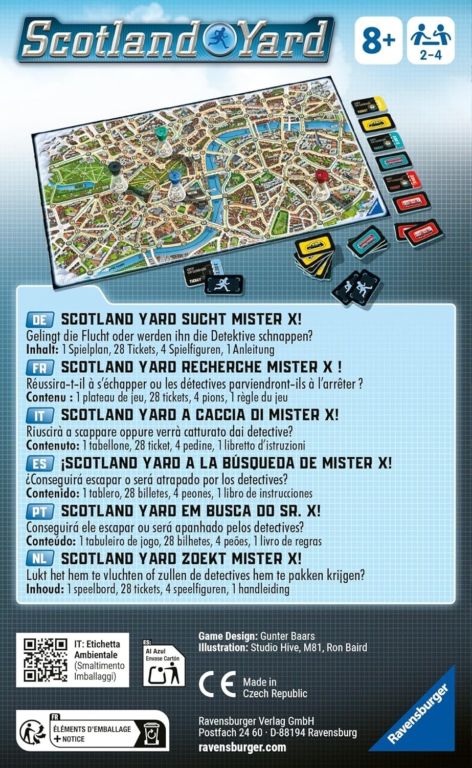 Scotland Yard - Strategie Mitbringspiel ab 8 Jahre, für 2-4 Spieler, neu&ovp