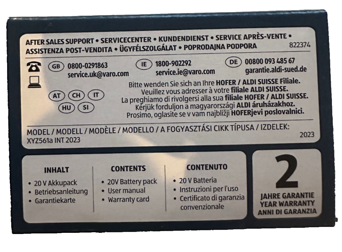 ACTIV ENERGY Akku 20 V, 2 Ah Li-Ion, Kompatibel zu FERREX Geräte, neu&ovp