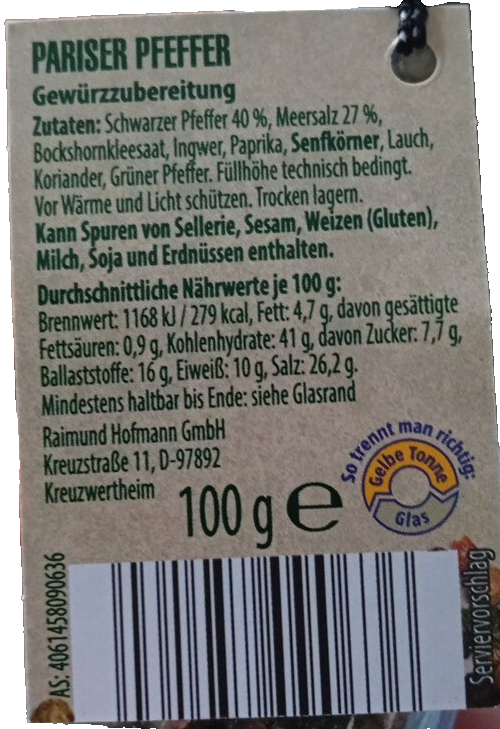 LEGUSTO Parīzes pipari ar piparu dzirnaviņām, 100 g, jauni un aizzīmogoti