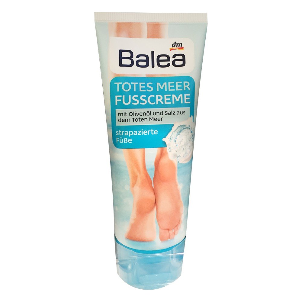 Balea Fußcreme Totes Meer mit Ölivenöl und Salz azs dem Toten Meer strapazierte Füsse (100ml Tube)