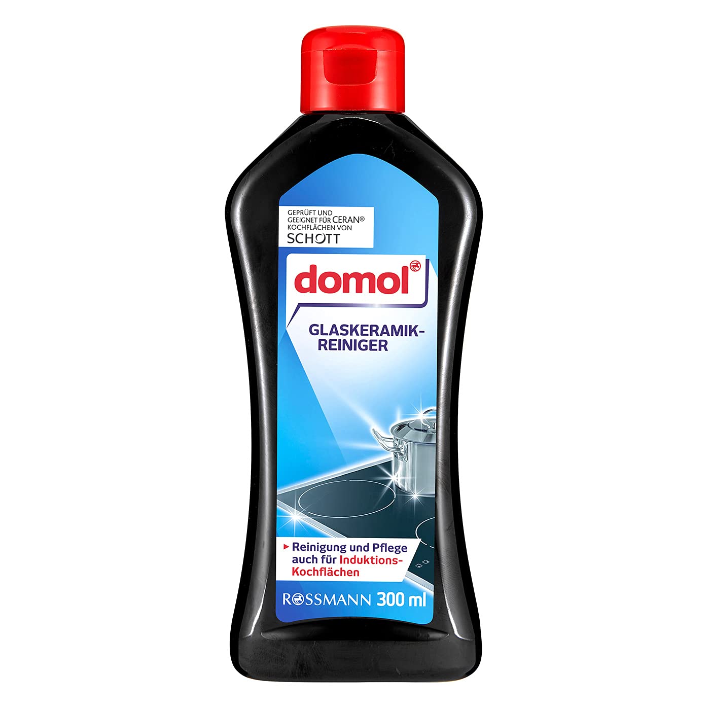 Glaskeramik-Reiniger - Für alle Glaskeramik- und Induktionskochflächen - Entfernt selbst hartnäckige Verschmutzungen und Eingebranntes - 300 ml