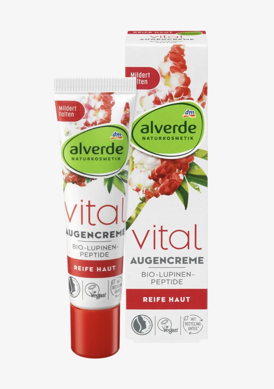 alverde NATURKOSMETIK Augencreme Vital Lupinen-Peptide (15ml Tube)