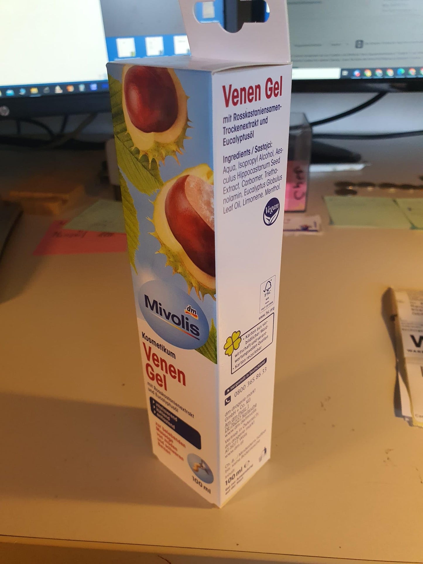 Venengel zur belebenden Massage müder und schwerer Beine, vitalisierend, erfrischend, entlastend, 100 ml