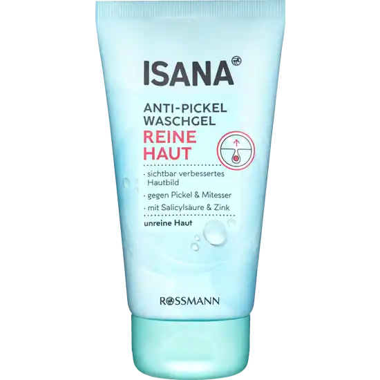 Isana Reine Haut Anti-Pickel Waschgel, intensive Tiefenreinigung, sichtbar verbessertes Hautbild, mit Salicylsäure und Zink, 150 ml