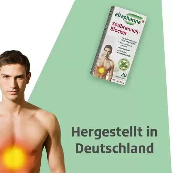 Sodbrennen Blocker - bei Sodbrennen und saurem Aufstoßen - wirkt bereits ab 2 Minuten - langanhaltend
