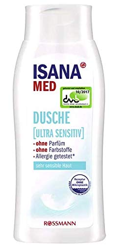 ISANA MED Dusche ultra sensitiv - Ohne Parfüm - Ohne Farbstoffe - Allergie getestet - 250 ml