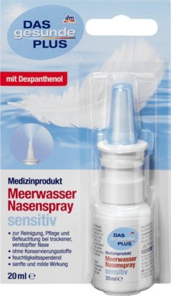 DAS gesunde PLUS jūras ūdens deguna aerosols jutīgs, 20 ml medicīniskā ierīce
