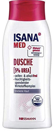 جل الاستحمام ISANA MED (5% يوريا) - مع مركب من المكونات النشطة المرطبة - خالٍ من الصابون والقلويات - 250 مل