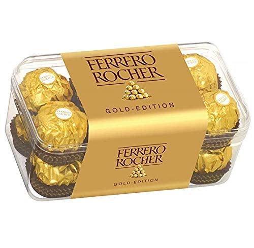 Ferrero Rocher Gold-Edition 16 pezzi Milchschokolade mit Haselnussfüllung 200g