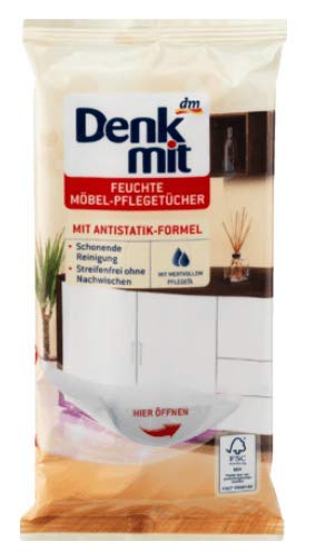 Feuchttücher Möbelpflege - Feuchte Möbel-Pflegetücher - Mit Antistatik-Formel - 24 Tücher