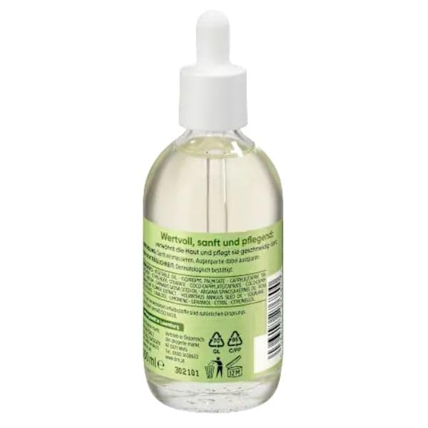 Balea Natural Beauty Bio-Pflegeöl für Gesicht und Körper, Vegan, Mit Bio-Hanfsamenöl und Rosen-Extrakt