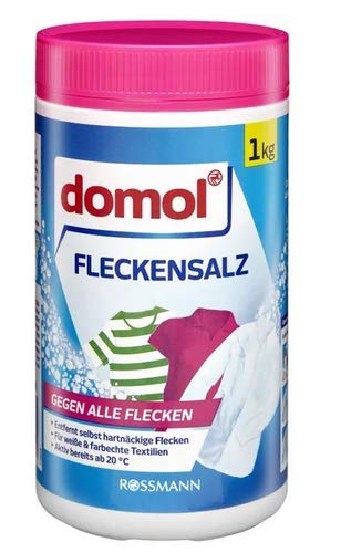 Fleckensalz - entfernt zuverlässig alle Flecken wie z. B. Kaffee-, Rotwein-, Fett-, Eiweiß- und Stärkeflecken - Schont Farben & Gewebe Frischt die Leuchtkraft der Farben - 1kg