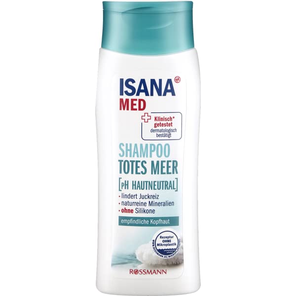 ISANA MED Shampoo Totes Meer - mit juckreizlinderndem Wirkstoffkomplex & wertvollen Mineralien aus dem Toten Meer - 200 ml