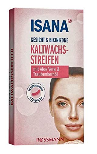 Kaltwachsstreifen Gesicht & Bikinizone - Mit Aloe Vera & Traubenkernöl - 20 Kaltwachsstreife + 4 Pflegetücher