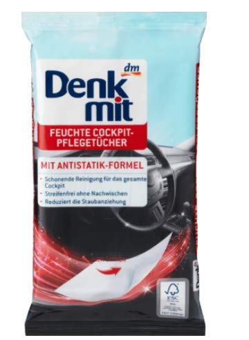 Denkmit Feuchttücher - Autopflege, 20 Stück, unparfümiert