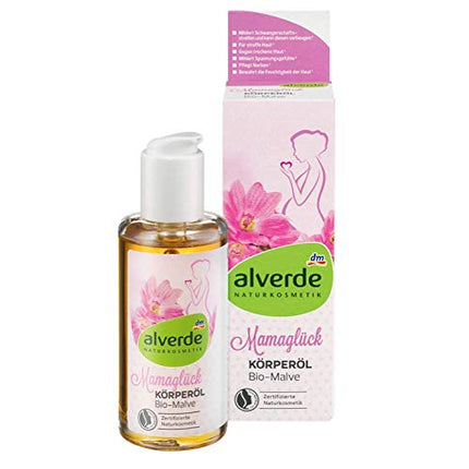 Alverde DABĪGĀ KOSMĒTIKA Mama's Bliss, Organiskā malvas ķermeņa eļļa, 100 ml, jauna un iepakota
