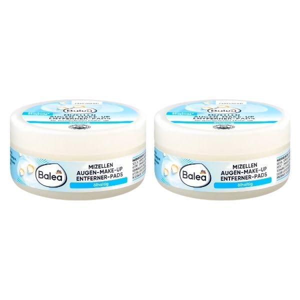 Balea Augen Make-Up Entferner Pads mit Waterproof ölhaltig, 2er Pack(2 x 50 Stück)
