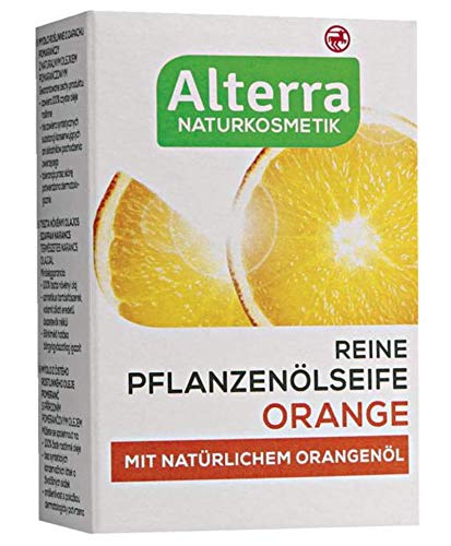 Reine Pflanzenölseife Orange, mit natürlichem Orangenöl, Naturkosmetik, vegan, 2er Pack (2 x 100g)