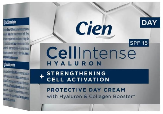 Cien Cell Intense Schutz-Gesichtscreme, 50 ml, mit Hautschutz und LSF 15, fördert die Zellregeneration.