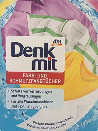 Denk mit 24 Farb-und Schmutzfangtücher - Schutz vor Verfärbungen und Vergrauen für alle Waschmaschinen und Textilien geeignet