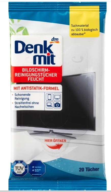 Denkmit Feuchte Bildschirmreiniger-Tücher, 1 x 18 St
