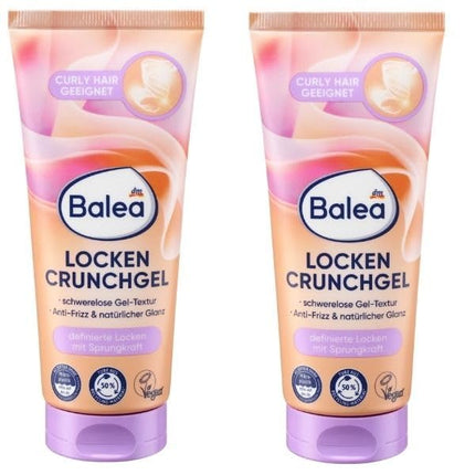 جل Balea Curl Crunch، قوام جل خفيف الوزن، مضاد للتجعد، مناسب للشعر المجعد، خالي من السيليكون، 2 × 100 مل