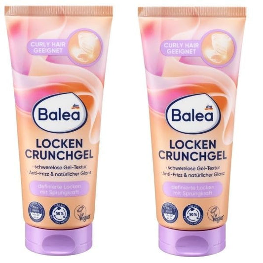 Balea Curl Crunch Gel, vieglā gēla tekstūra, pret spurošanos, piemērots cirtainiem matiem, bez silikona, 2 x 100 ml
