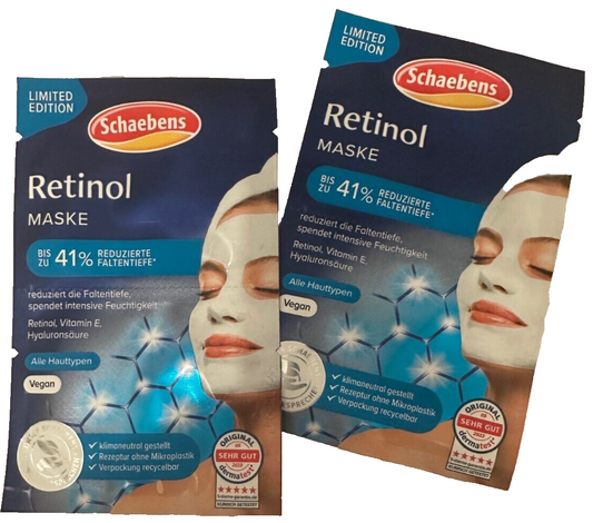 Schaebens Retinol Maske, Limited edition, 2 Stück, Inhalt á 4 x 5 ml, neu